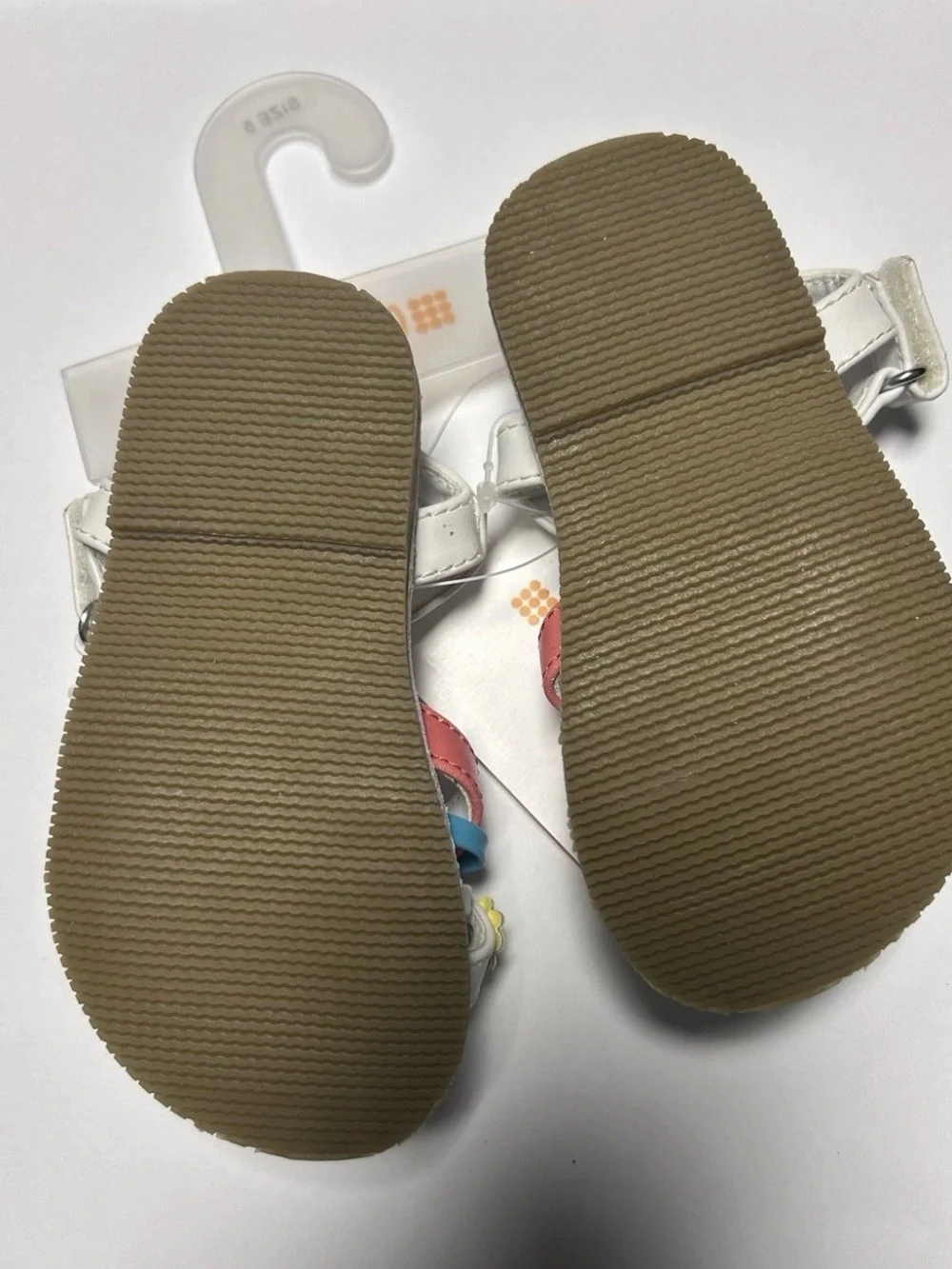 GYMBOREE Toddler Size 5 White Sandals with Pastel Floral Embellishment